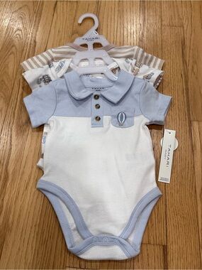 NWT Tahari 3 Polo-Style Baby Bodysuits 6-9 months